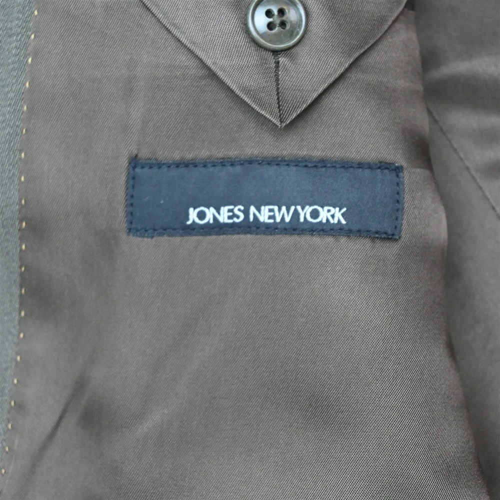 Vtg Y2K 2000s Boxy 40R 32x30 Brown Wool Mens Jacket Pants Suit